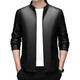 Goldlion 2026 Autumn and Winter Stand Collar Middle-aged Men's Leather Jacket New Men's Jacket Business Casual Versatile Haining Leather Jacket Black 3XL 190