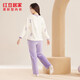 
Hongdou Home (Hodohome) pajamas women's flannel sweet pullover pajamas women's soft warm round neck home clothing Fengling purple 728 165/88A