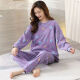 Zhiyi color large size pajamas for women 200Jin [Jin equals 0.5kg] Spring, autumn and winter long-sleeved suit cute female students can wear home clothes high-end long-sleeved suit [Little Green Bear] 4XL [175-210Jin [Jin equals 0.5kg]]