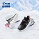 Jordan girls' fleece running shoes, older children's winter sports shoes, children's buckle cotton shoes, black/hydrogen powder 34