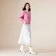 IEF/Aiyifu 2025 new autumn and winter loose sweater women's fashionable V-neck slim wool sweater top rose pink one size