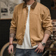 Madden Workwear American Retro Santa Fe Jacket Men's Corduroy Stitching Heavy Canvas Top Men's Casual Jacket Autumn Khaki M