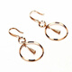 DL 1998 Fat Donglai same style 18k rose gold earrings 18K Russian purple gold smart earrings for women, fashionable and trendy, smart earrings pair