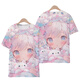 2025 Frühling Neues 2D-Animations periphere niedliche gedruckte kurzärmelige T-Shirt für Frauen Sommer New Lose Top T6187 L 100-110