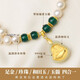Zhou Dajin CHOW TAI KING Freshwater Pearl Necklace for Mothers Gold Inlaid Jade Buddha Pendant Birthday Gift Practical for Mother-in-law and Elders