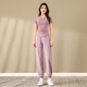 LULU CENTURY summer yoga clothing sports suit for women running breathable quick-drying clothing gym professional Pilates training clothing for women pink and purple top L