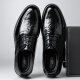 Cartelo British Hand-Hand Head Saper Cow Whide Hombres Menores Empresas zapatos de cuero casual de hombres zapatos de boda 9735 Negro 42