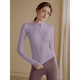 LULUUVTTOH Half zipper with chest pad yoga wear women's tight long-sleeved sports top T-shirt running Pilates training fitness wear Purple M Recommended 95-110Jin Jin equals 0.5 kg
