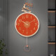 MazaHongnan new Chinese style light luxury wall clock living room home fashion new clock watch simple modern Internet celebrity wall hanging watch 2862A rose gold white classical tassel style 14 inches (diameter 34 cm)
