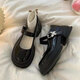 
ZCVRR thick sole Mary Jane women's shoes spring and summer new small leather shoes Japanese jk with skirt versatile single shoes thick heel loafers black 37 (235mm)