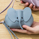 GLORZD [Capa de la capa superior real] Boletía de cupón de elefante de bebé Bolsa Hembra Bolsa Male Bag Capper Lipstick Bolsa de almacenamiento Bolsa de moneda de Goose Amarillo