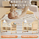ULOP (ULOP) Krippe Massivholz lackfreies Spleißen großes Bett Multifunktionales Babybett mit Windel Tisch Neugeborenen Shaker bewegbares großes Bett + kleine tierische hautfreundliche 5-teilige Set