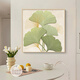 Shunjixiangli crema estilo decoración de restaurante decoración de restaurantes ginkgo hoja mesa de comedor de fondo de fondo de pared de la pared de la pared de la pared del comedor fresco pintura colgante G3893 80*80 Crystal Porcelana Aluminio Aluminio Marco de oro