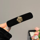 Retro camellia velvet hair clip for women with side broken hair bangs clip headband hair clip camellia velvet 1 black + 1 red