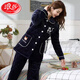 Langsha Pyjamas für Frauen im Winter verdickte Korallenmerze dreischichtige Baumwolle warme Frühlings- und Herbst-Flanell-Frauen-Kleidungsstückset H10 R9858-1 Red M 80-Jin [Jin entspricht 0,5 kg]