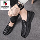 
Western Region Camel (VANCAMEL) Doudou Shoes Men's 2025 Autumn Trendy Leather Shoes Men's Casual Shoes British Lazy Trendy Shoes versatile GZ-882 Black 39