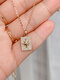 Miling Light Luxury Korean Pure 14K Gold Necklace Women's Square Full Diamond Inlaid Octagonal Star Pendant K Gold Clavicle Chain Individual Pendant Does Not Include Chain