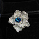 Fat Donglai's same style aquamarine ring customized full of diamonds Swiss blue topaz flower dove egg aquamarine zirconium
