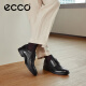爱步（ECCO）正装皮鞋男 增高布洛克雕花牛皮德比鞋 里斯622164 黑色41