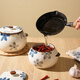 Sheli Molan Japanische Doppelohr -Keramik -Schmalz -Dosen für Haushaltöl und würzige Hot Pot Kitchen -Gewürzdosen mittelgroß 880 ml mit Deckel mit Löffel