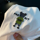 Romon high-end light luxury trendy brand short-sleeved T-shirt for men 2025 summer new round neck half-sleeved printed loose T-shirt top 9906 white T-shirt + 302 black T-shirt M