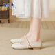 Yilando Flat-Soled Mary Jane Single-Schuhe für Frauen 2025 Frühlings- und Herbst-neue Doudou-Schuhe weicher Einzelabend Breeze Vielseitige kleine Lederschuhe mit hoher Qualität, Version 36 (230 mm) Standardgröße Fett Füße und breite Füße