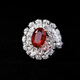ROYALPICK ruby ring 3 carats unburned pigeon blood red 18K gold diamond as a Wife's Day birthday gift for marriage