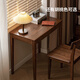 Genji Wood Language Solid Wood Desk Study Table Oak Small Apartment Desk Simple Log Table Walnut Desk (800*480*750mm) Assembly