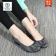 Woodpecker Old Beijing cloth shoes for women's soft sole middle-aged heel breathable mother's shoes flat sole comfortable work shoes black 37