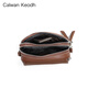 CALWAN KEODH包包女包2025新款秋冬牛皮斜挎包小圆包小众生日元旦礼物送女友 【咖啡色】轻奢时尚百搭撞色包实用走心女生闺蜜