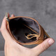 
Jiemou top layer cowhide mini card bag small cow bag men and women retro handmade genuine leather driver's license key bag z1c brown yellow (specially larger version)