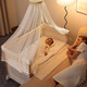 Karmababy Karman Crib Removable faltbares Neugeborenes Nahtloses Spleißen großes Bett Multifunktion tragbares Baby Cradle Bettbett + Moskitonetz + Koaxationsstange + Pad + Korb + Windel Tisch + Klingeln Glocke