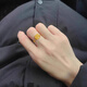 QMXD gold ring women's sugar cube ring ring women's imitation sand gold will not fade for a long time 520 birthday gift for girlfriend sugar cube ring