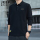 JEEP SPIRIT Jeep sweatshirt men's spring Korean style business bottoming shirt men's casual long-sleeved T-shirt men's black XL