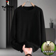 Woodpecker round neck sweater for men in autumn and winter simple and versatile solid color base shirt for men underwear knitted sweater for teenagers Mixing L
