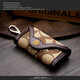COOLKI KANGAROO BANDA BAJA BAJA DE CAKE COWHIDE Men and Women Cadena de llave Men y mujeres Oxford CAR Bag Key Color marrón (Bolsa de lona de patrón circular)