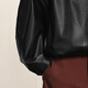 Sketch Men's 2025 Winter New Imitation Leather Jacket H-shaped Short Stand Collar Zipper 9P0A13450 001 Black M