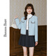 Bananenbaby (Banana Baby) Banana baby2024 Winter Retro College -Stil Falten -Wollrock Frauen kurzer Rock D244QZ687 Dunkelgrau L.