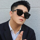 
Mu Dingding polarized sunglasses sunglasses men and women high-end feeling big faces to make people look slim in driving couples style glasses trendy sunscreen large frame glasses sunglasses [690 black frame gray sheet-polarized sheet]