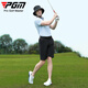 PGM Golf-Kleidung Herren kurzärmelige Sommersport-T-Shirt Antibakterielles elastisches Polo-Hemd-Farbblocking Ripper-Männer-Kleidung YF684-Ice Crystal Blue [Top] L.