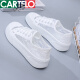 卡帝乐鳄鱼（CARTELO）2025年夏季新品网面网鞋夏款小白女鞋帆布鞋薄款百搭春秋透气板鞋 9902黑色 35