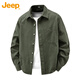 JEEP Jeep shirt men's long-sleeved spring and autumn casual workwear jacket men's advanced loose clothes men's military green XL