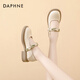 Daphne French Mary Jane Women's Shoes 2025 New Summer Light Mouth Single Smase Wind Wind Wind Slow Sole Tacones Tacones altos zapatos de cuero Color de albarico