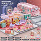 Jihuang 2024 Toy Girl, играющая в дом Принцесса Дом Девочки 3-6 лет 7 маленьких девочек 5 детей 4 подарка на день рождения Стиль гостиной + 2 куклы + свет [изящная подарочная коробка