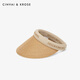 Sinwa Icros official website small c/k2025 new straw hat sun protection hat empty top hat women summer big hat sun hat birthday gift CK sun protection hat-[bee hairband]-kha