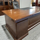 Lilun wood veneer boss desk high-end and elegant executive leader desk and chair combination office with solid wood veneer executive desk 2.4 meters desk + chair + 8 door bookcase