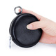 Billetera de monedas de cuero de cuero de Sharelove Bolsa redonda de almacenamiento redonda de mini mini bolsillo de monedas de alumno portátil colgante colgante creativo de vaca negro negro