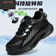 HGIVSBOS brand high-end labor protection shoes multi-style men and women's spring and autumn buttons anti-smash and anti-puncture safety shoes construction site work shoes lace-free protective shoes 688 gold edge anti-puncture 41 comfortable and breathable labor protection shoes