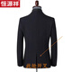 Hengyuanxiang black suit jacket men's Korean version slim single suit single button casual suit top single piece youth autumn and winter handsome 9825** style black single button back center slit 170/M 100-120Jin Jin equals 0.5 kg