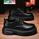CARTELO crocodile leather shoes men's heightening thick sole black leather derby shoes trendy business formal casual soft sole big head men's shoes BG1901 black 38 standard leather shoe size